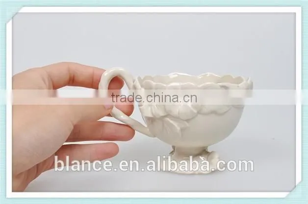200ml European-style coffee mug with relief flower design
