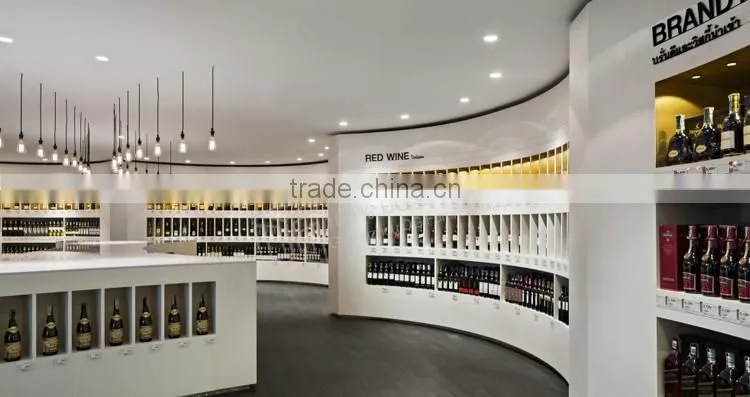 Wooden rack customized decoration for wine shop