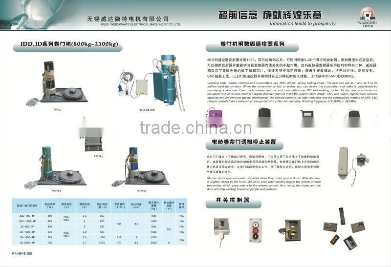 AC 150kgs to 1000kgs remote control side electric motor