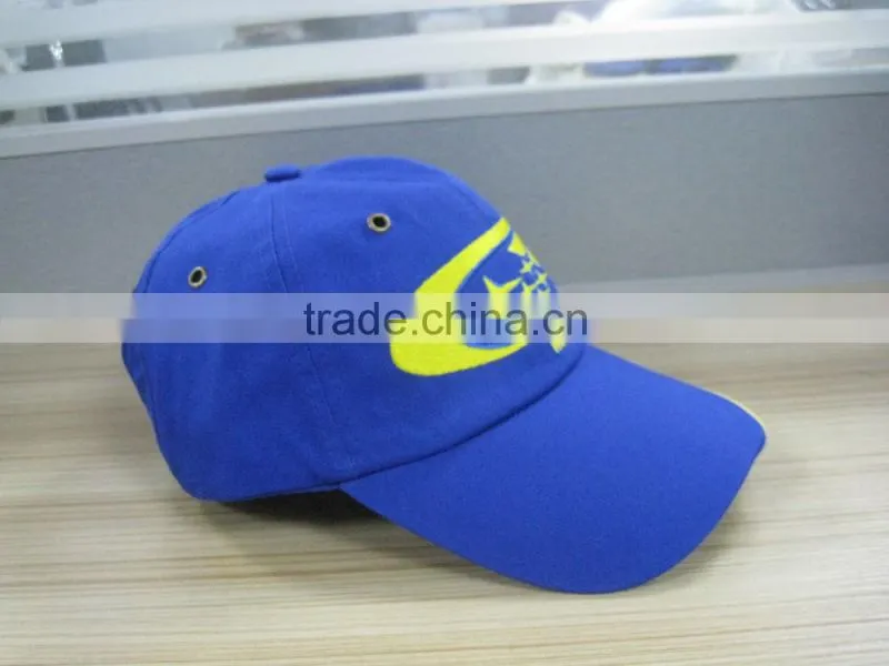 100% cotton 6 panel flat embroidery baseball cap