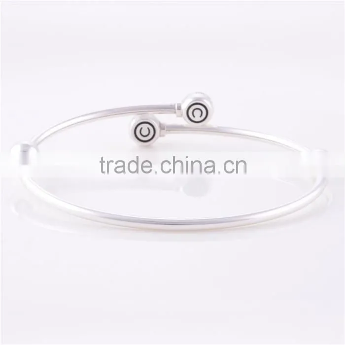 925 Sterling Silver Bangle Bracelet Cross DIY European Charm Beads Bangle CSZ002