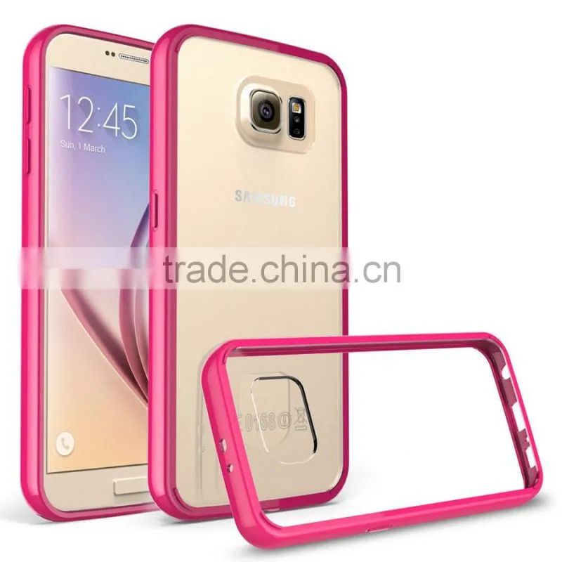 Soft Case Tough Slim Hybird TPU Frame+Acrylic Back Cover for Samsung Galaxy S7 S7edge iPhone6 6s 6Plus 6sPlus Clear Soft Case