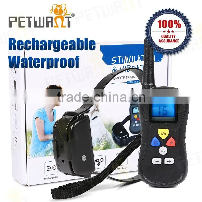 Amazon hot selling rechargeable remote dog training collar dog bark collar