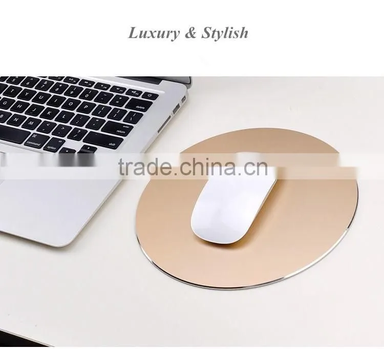 2016 TOPSHION New high quality metal mouse pad/rubber base aluminium alloy on top mouse mat
