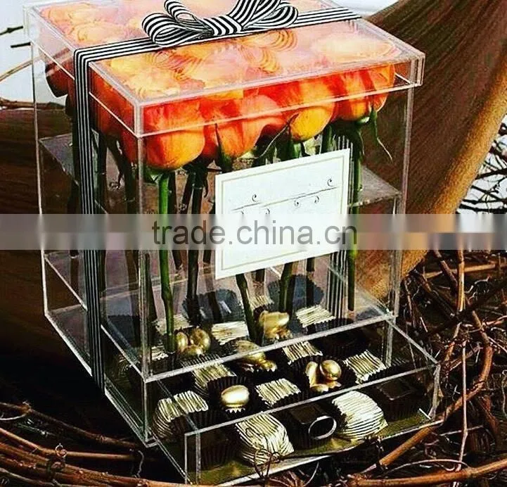 acrylic cosmtic storage box with drawer