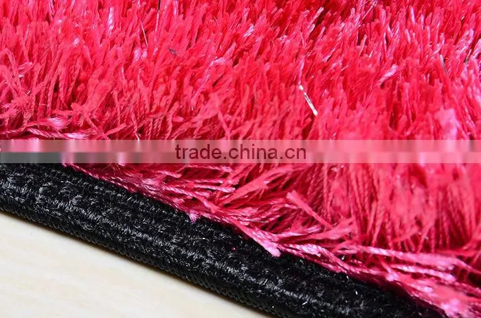 Microplush soft touch durable anti slip backing shaggy silk polyester carpet for bath room