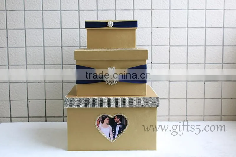 Excellent wedding keepsake box large wedding gift card box with photo frame
