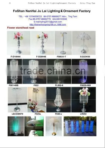 Tall crstal walkway stand, walkway flower holder pillar for weddings