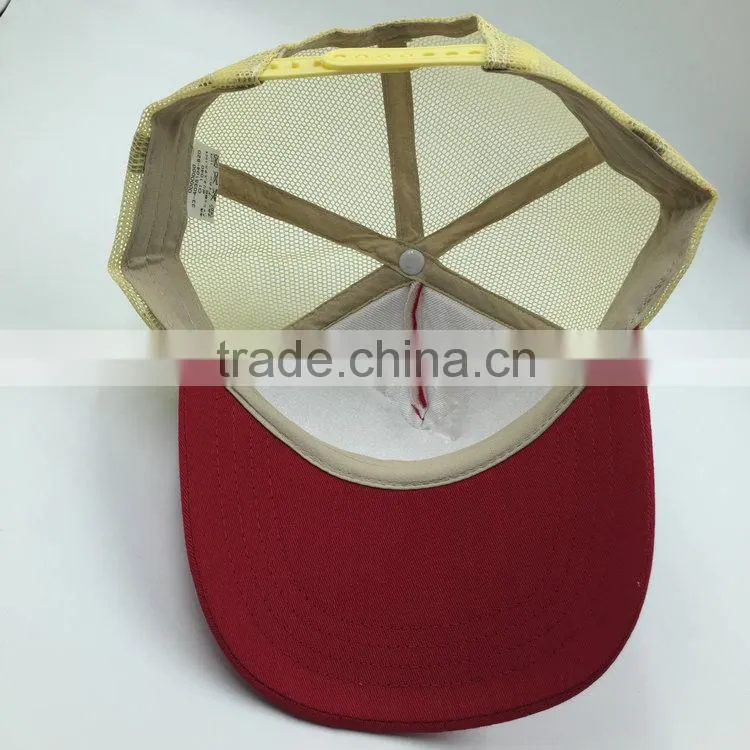 cutomized fashion rubber print 5 panel trucker mesh cap