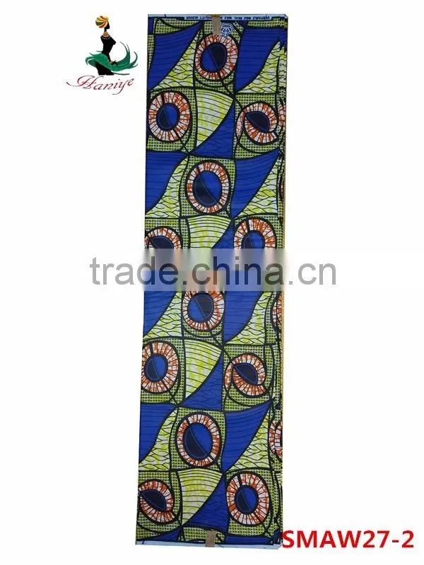 2016 real Wax Fabric with 100 cotton print wax hollandais fabric for african SMAW27
