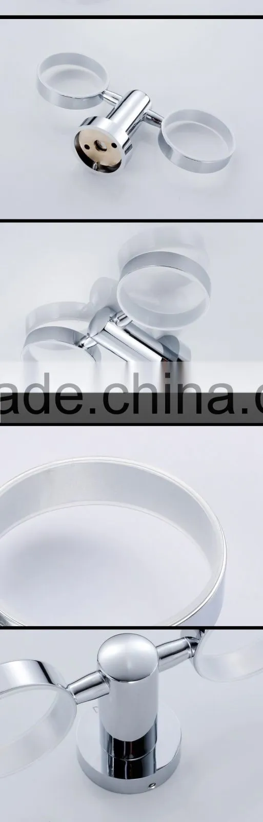bathroom accessory with copper double cup tumbler holder for hotel family use.