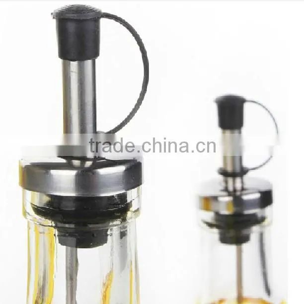 clear 500ml glass vinegar bottle Set With S/S Spout