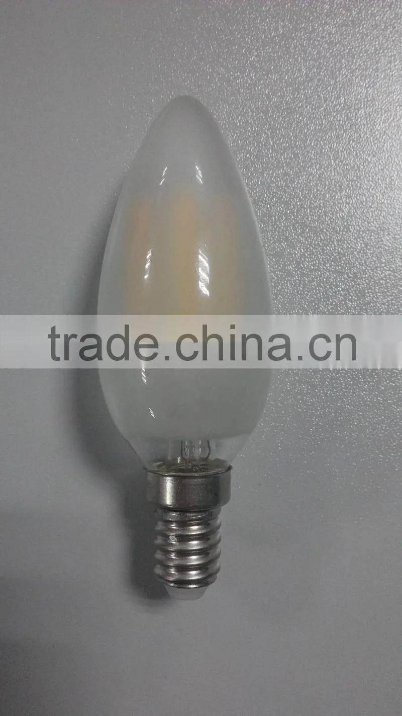 CE Rosh appoved dimmable energy saving E14 classic style LED filament C35 flame candle lamp E14