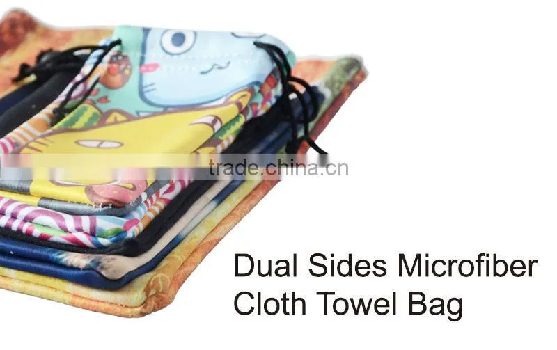 Microfiber drawstring lens pouch for jewelry pouch