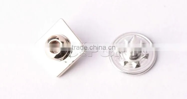 3D effect down aluminium rivet of rectangle shape for men