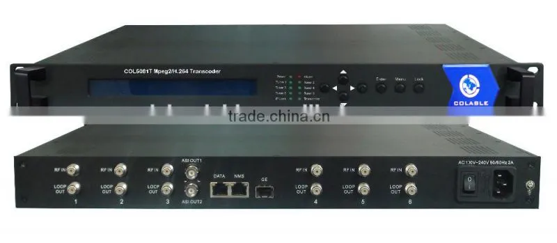 8 CH mpeg2 to h.264 sd/hd ip transcoder COL5081T