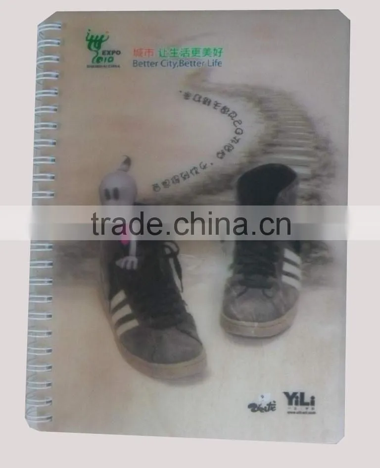 3D PET lenticular cover spiral pocket notebook