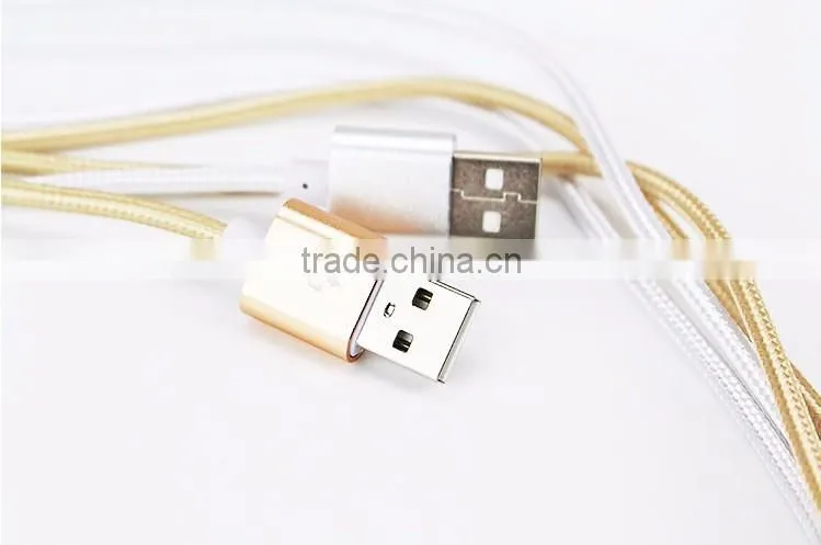 Nylon Woven USB Cable for V8 micro usb data cable for HTC Sony Xiaomi smart phone