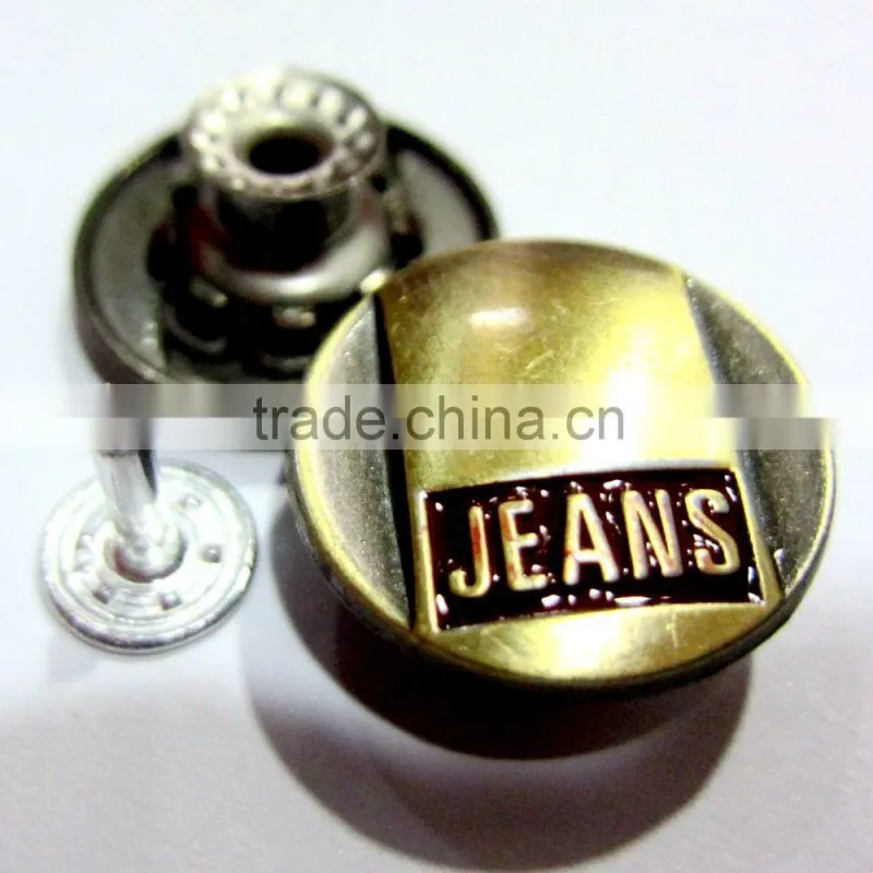 brush brass color jeans button for man jeans