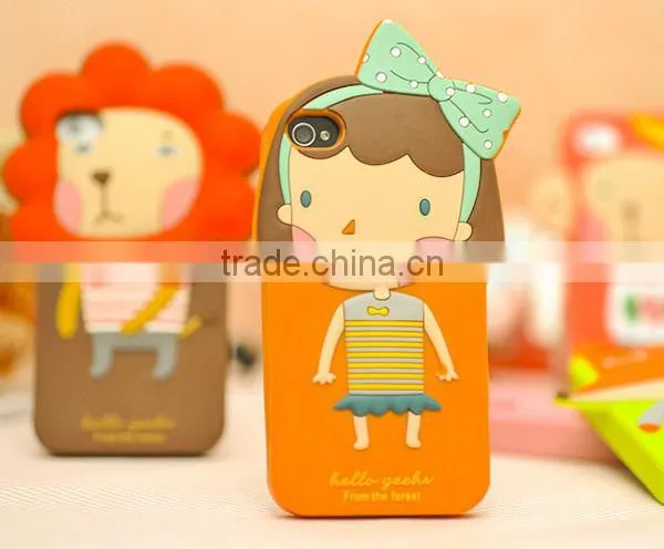 Novelty Romane Silicone Cartoon Protective Cover for iPhone 4S