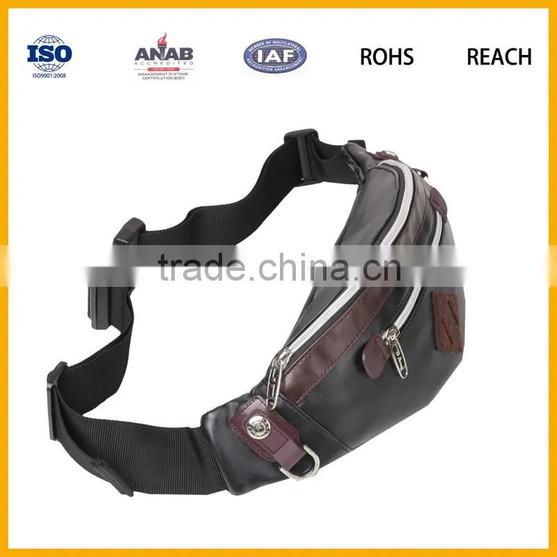 Manufacturing man made leather waist bag, leather belt bag