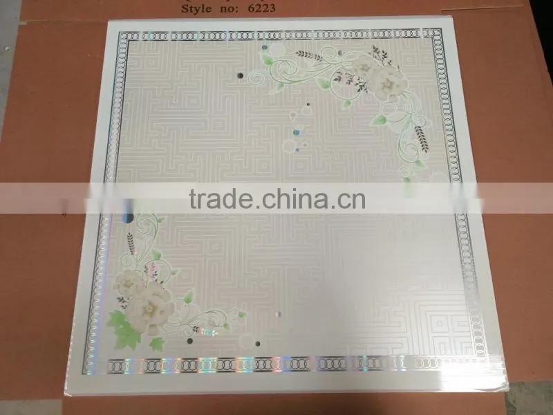 pvc ceiling tiles with size 595*595*7mm, plastic pvc ceiling