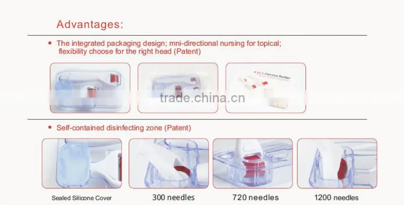 4 in 1 skin roller 1200/720/300 needles dermaroller manufacturer fda