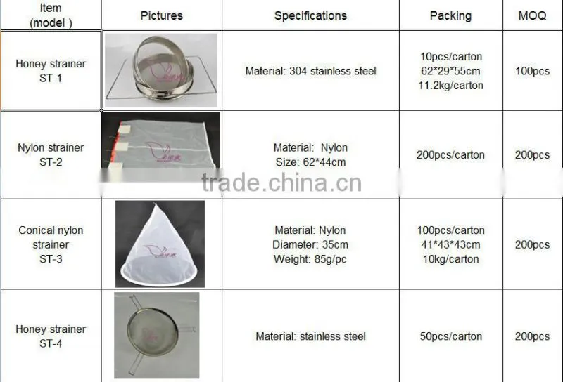 beekeeping tools conical nylon strainer