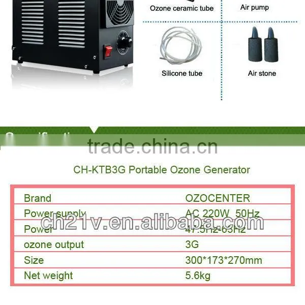 Hot sell 3g portable ozone water treatment