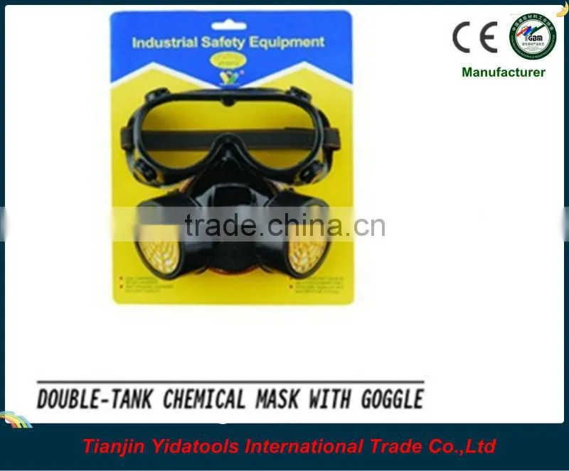 Double tank chemical respirator mask
