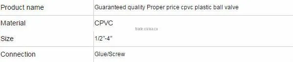 China CPVC Pipe Fittings and ball valve with good quality