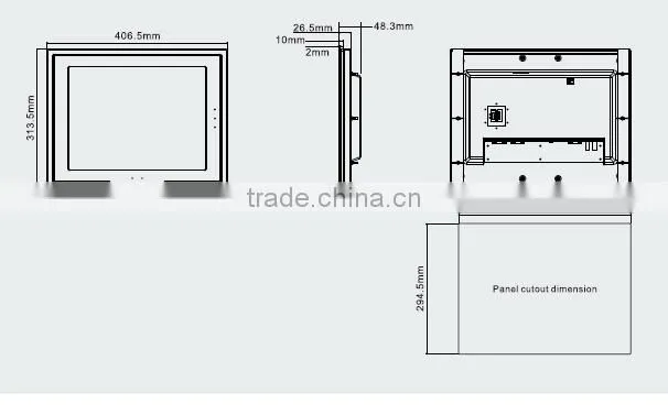 MT5720T-MPI 15" TFT 1024X768 pixels 2CCFL USB /Serial port hmi touch screen panel HMI