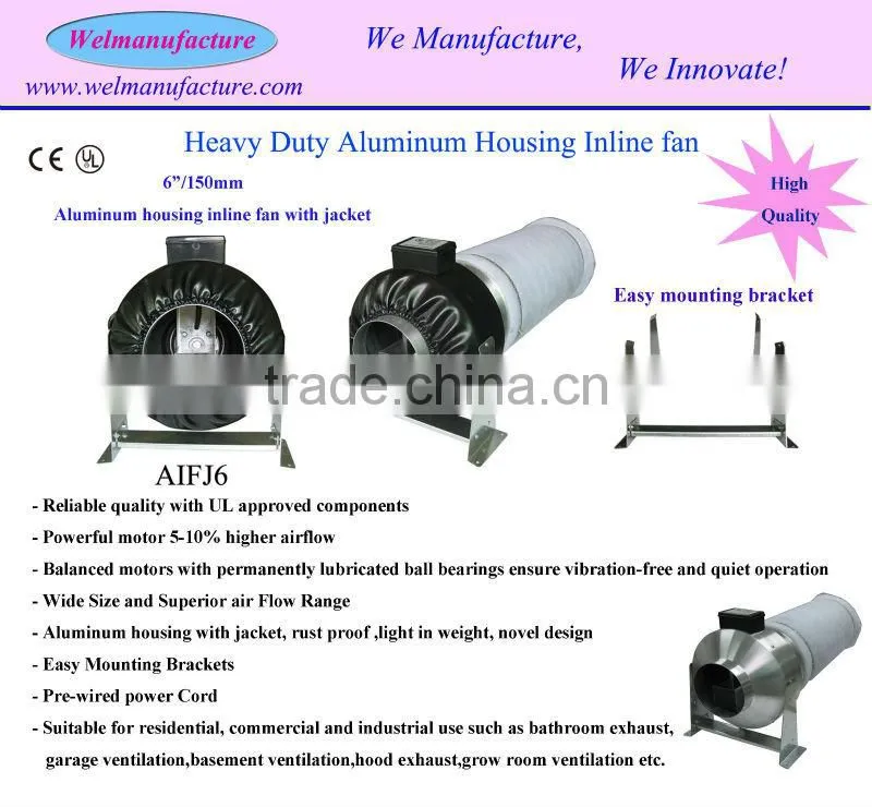 quiet hydroponics hood exhaust fan