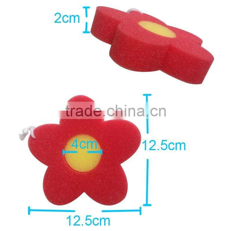 soft heart shaped foam bath sponge