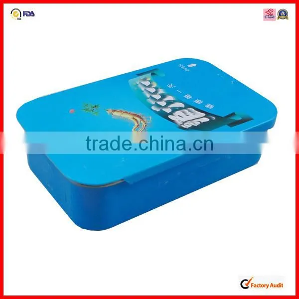 custom food packing slide gift tin box