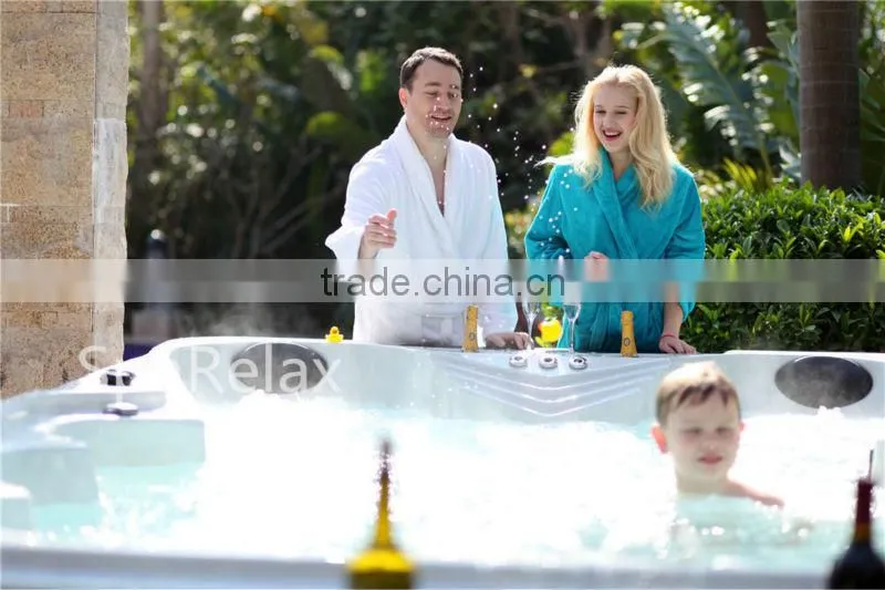 Square whirlpool spa large plastic tubs for adults with surf pool China