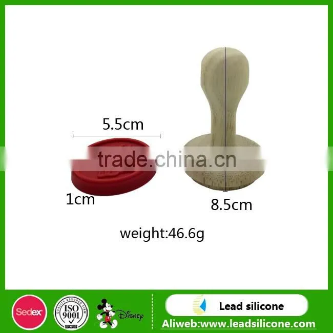3D Custom Funny Printed Silicone Cookie Stamp With Wooden Handle