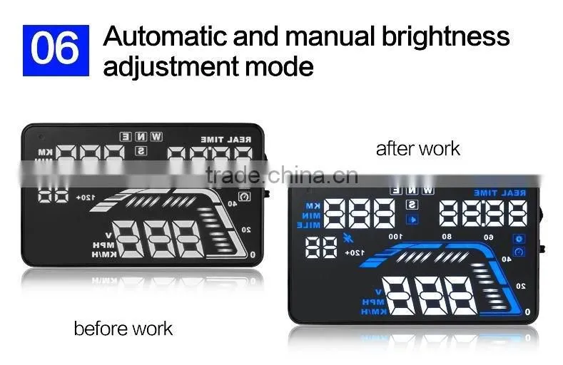 2016 Popular Multifunctional 5.5inch Head Up Display Car Speed, Mileage, Voltage Universal Vehicle GPS HUD