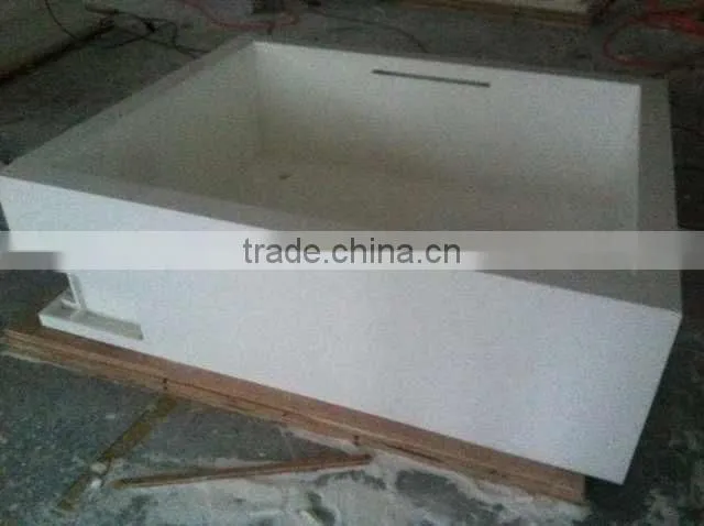 Europen style square shape solid surface bathtub