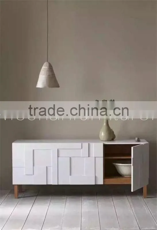 Stylish design solid wood acrylic solid surface corian home hotel side cabinet