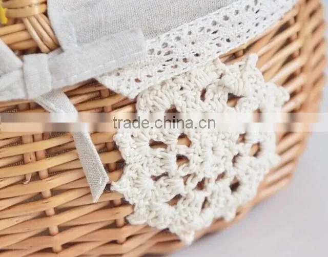 Hot sell new oval empty gift wicker fruit basket