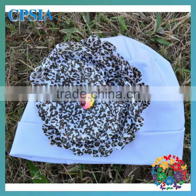 Wholesale organic cotton beanies with daisy flower for infant and toddle