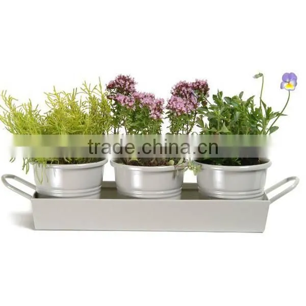 Hanging Flower Pots Large Metal Iron Bucket Flower Holder Garden/Balcony Planter