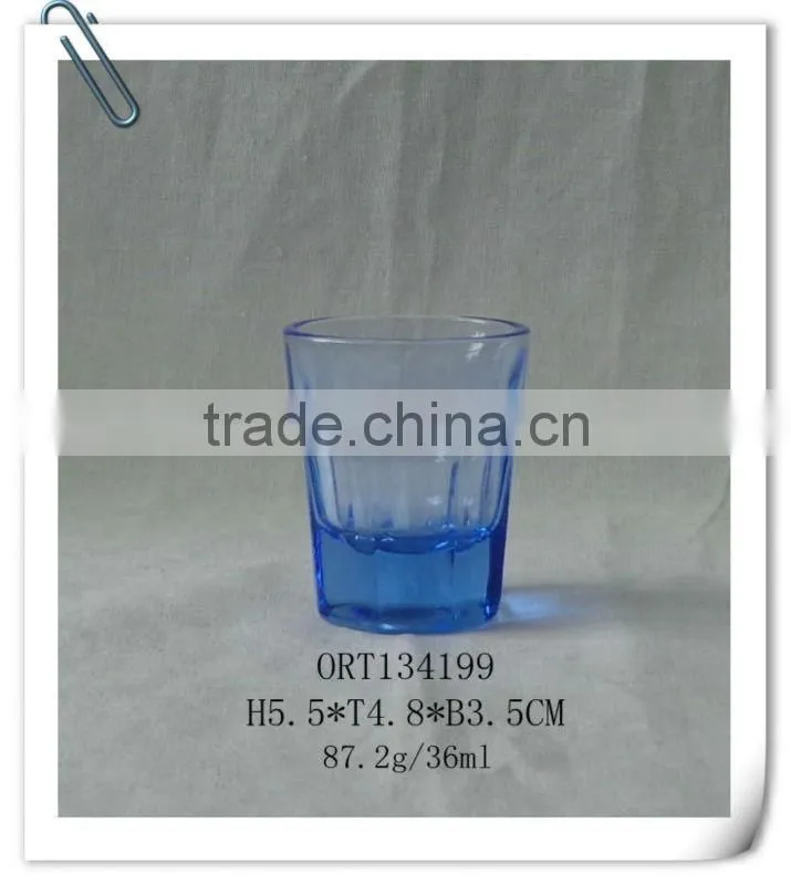 Promotional shot glass cup with red bottom