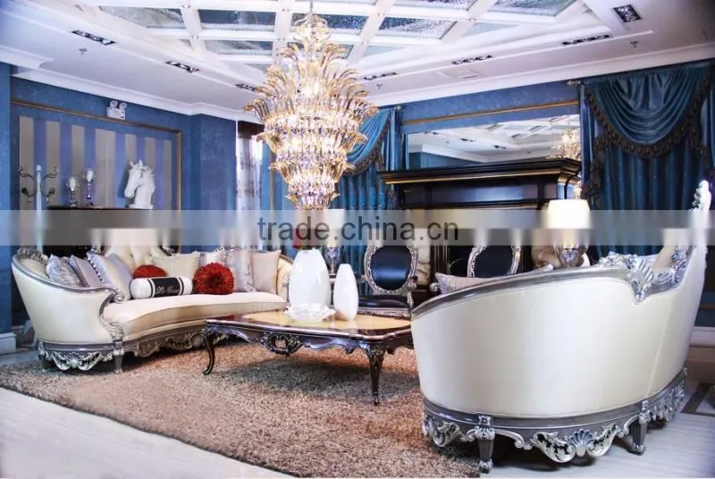 Luxurious European Designed Golden Upholstery Sofa Set, Exquisite Handmade Classic Couches for Villa BF12-05254d