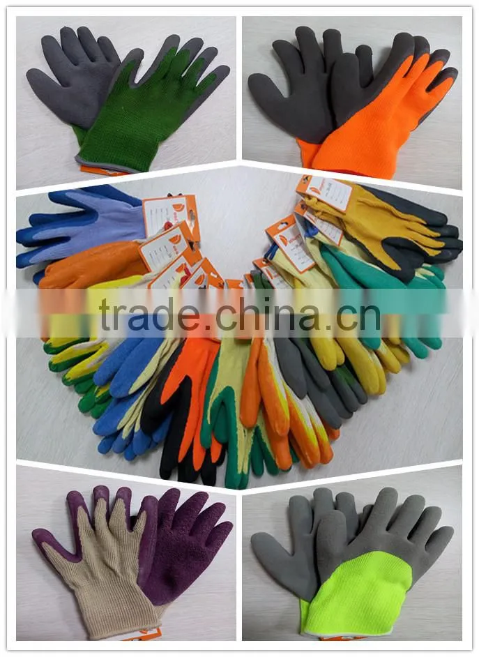 DDSAFETY Black T/C Napping Lining Black Latex Coating Safety Cotton Industry Gloves