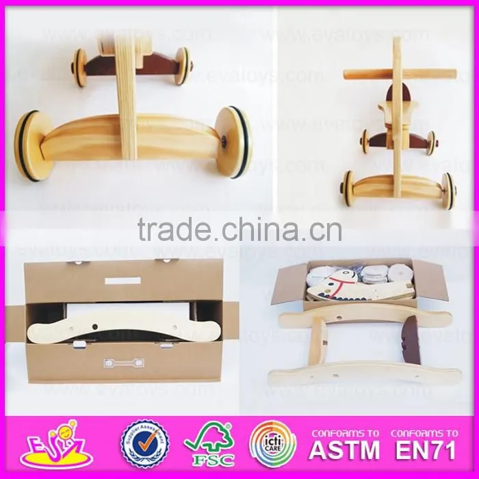2016 new design baby wooden horse walker,new fashion rocking horse baby walker, high quality baby walker W16A015