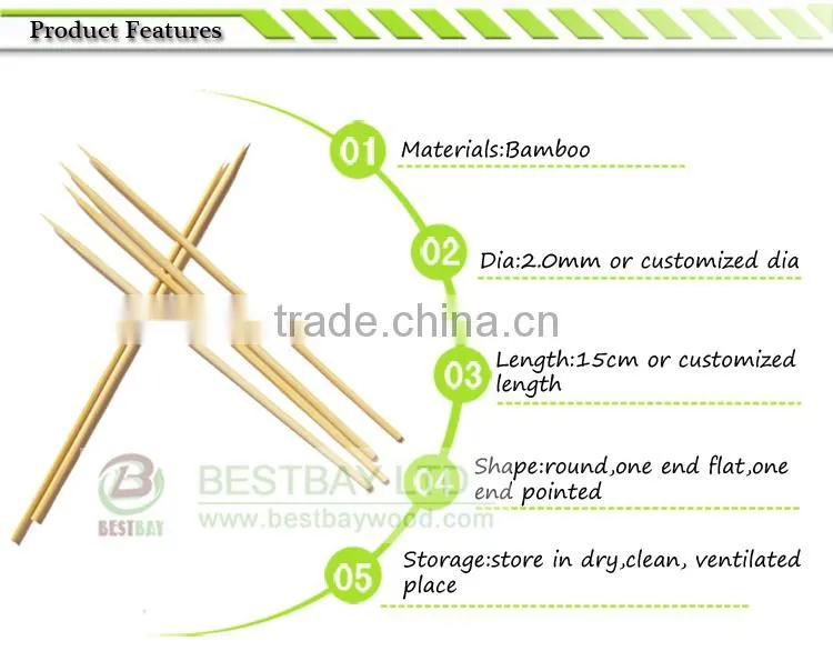 15cm bamboo skewer pick for barbecue
