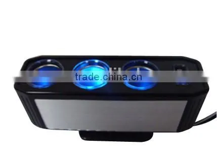 CE Approval 3 Sockets USB Car Cigarette Lighter Adapter for iPhone , Tablet