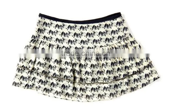 Pleates short ruffle print elegent high quality garment factory corset tutu skirt